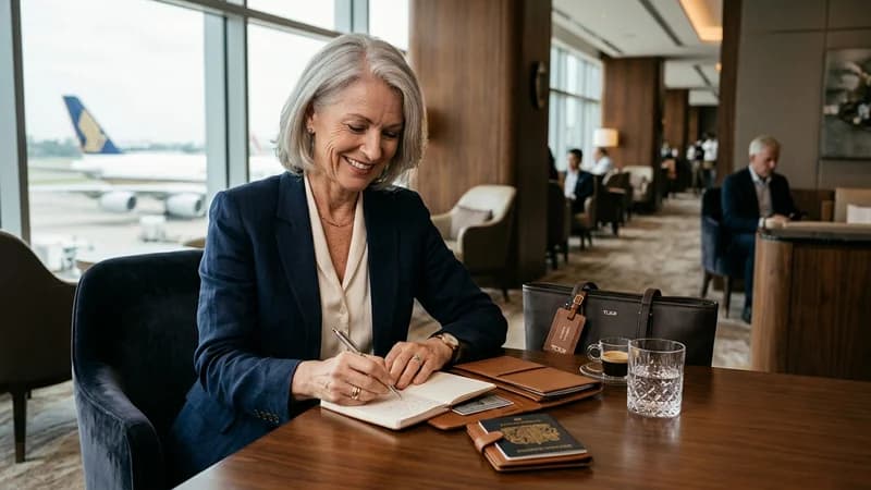 Traveler enjoying premium experience