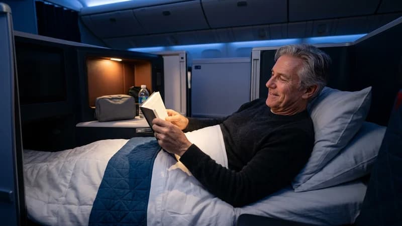 Lie-flat bed on Delta One Suite Review 2026: America's Best Domestic-Carrier Business Class?