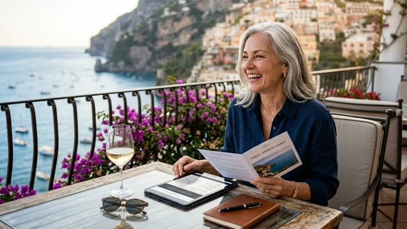 Traveler enjoying premium experience
