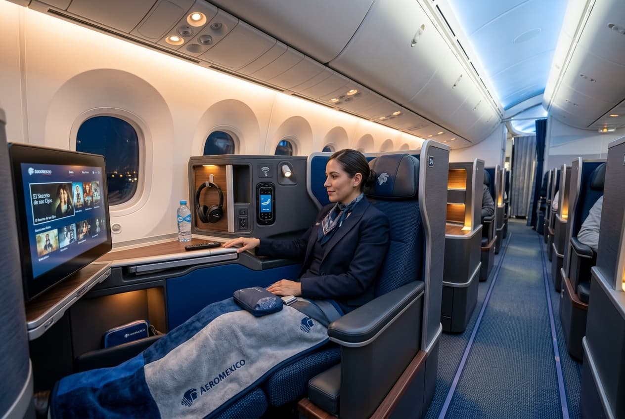 Aeromexico Business Class cabin interior