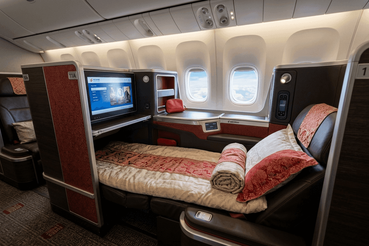 Air China Business Class cabin interior