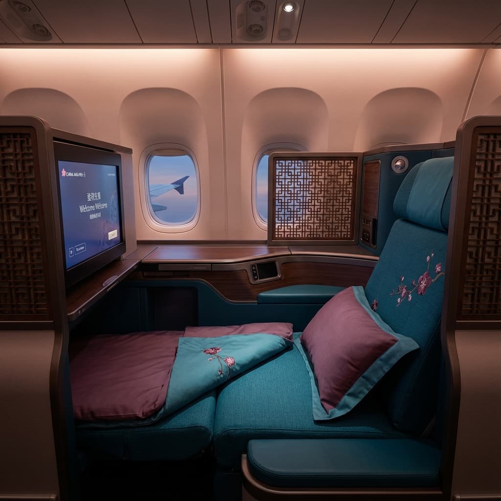 China Airlines Business Class cabin interior