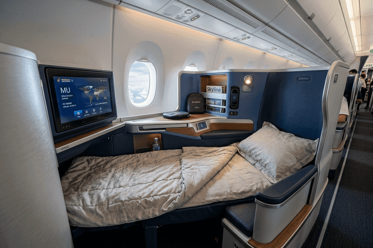 China Eastern Airlines Business Class cabin interior