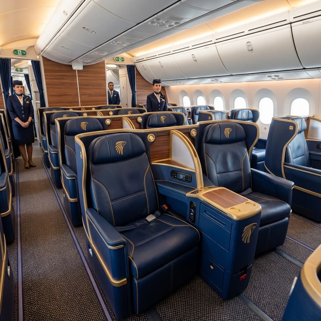 EgyptAir Business Class cabin interior