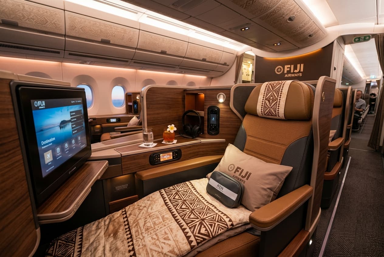 Fiji Airways Business Class cabin interior
