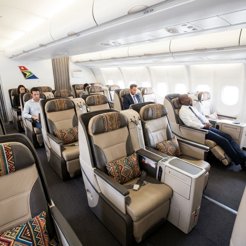 South African Airways Business Class cabin interior