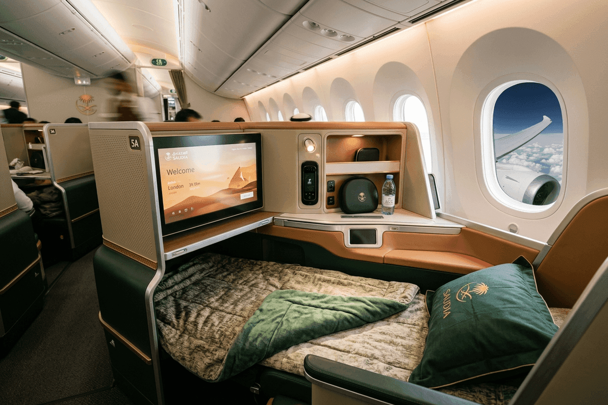 Saudia Business Class cabin interior