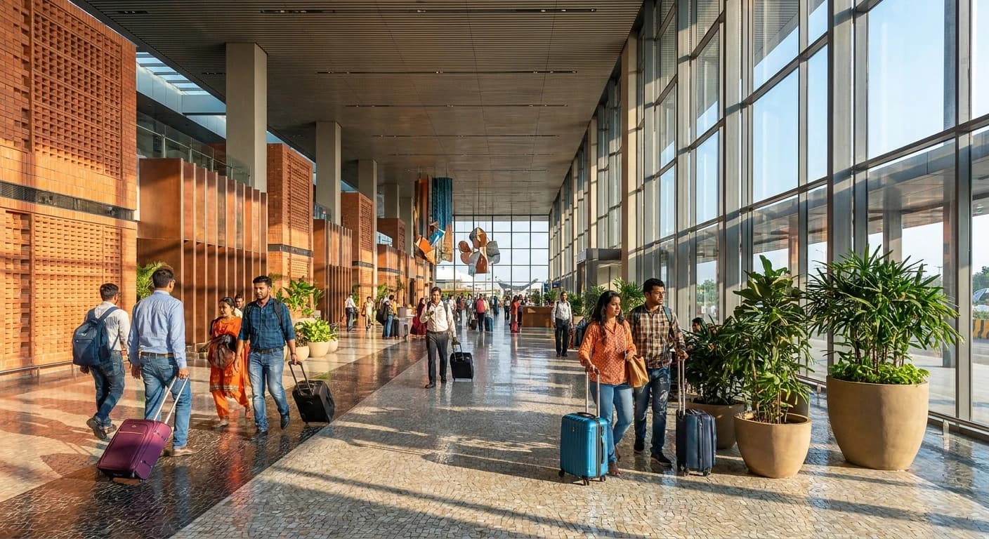 Modern international terminal at Ahmedabad airport