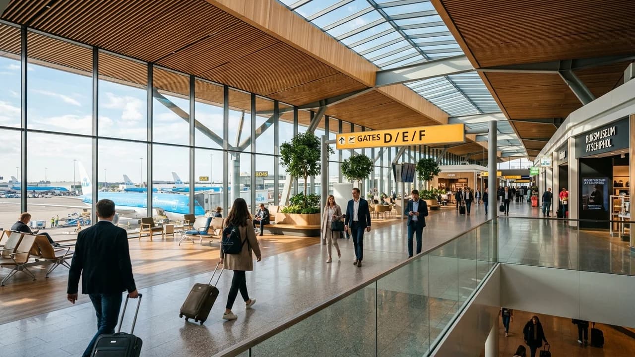 International terminal interior at Amsterdam airport