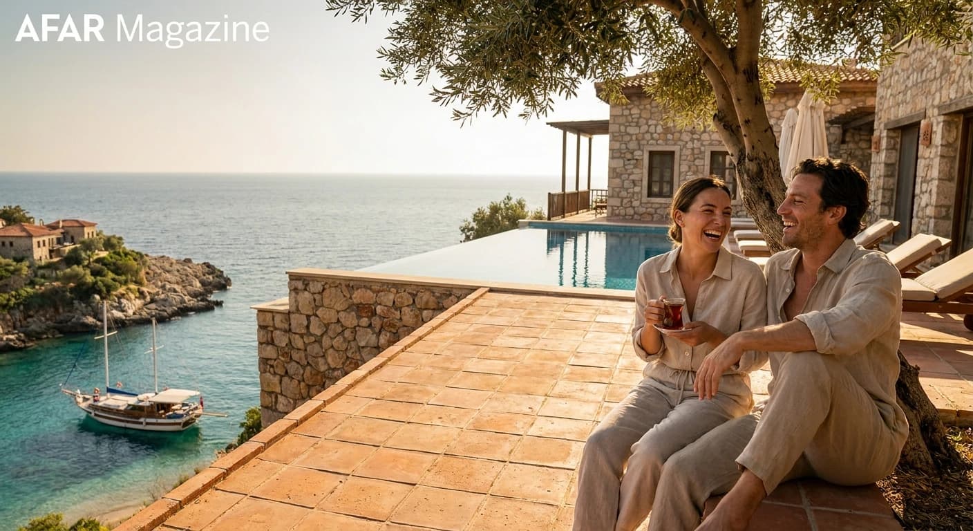 Luxury resort pool and private beach club on the Turquoise Coast near Antalya