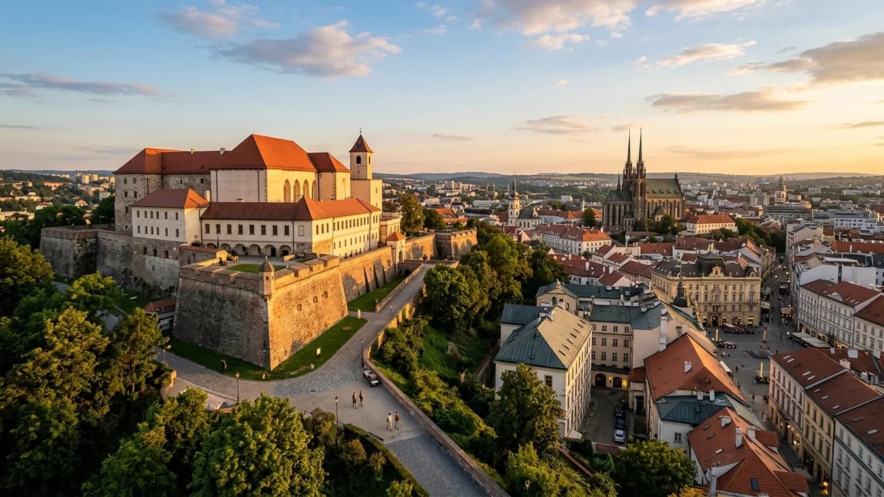 Iconic landmark in Brno, the Czech Republic at golden hour