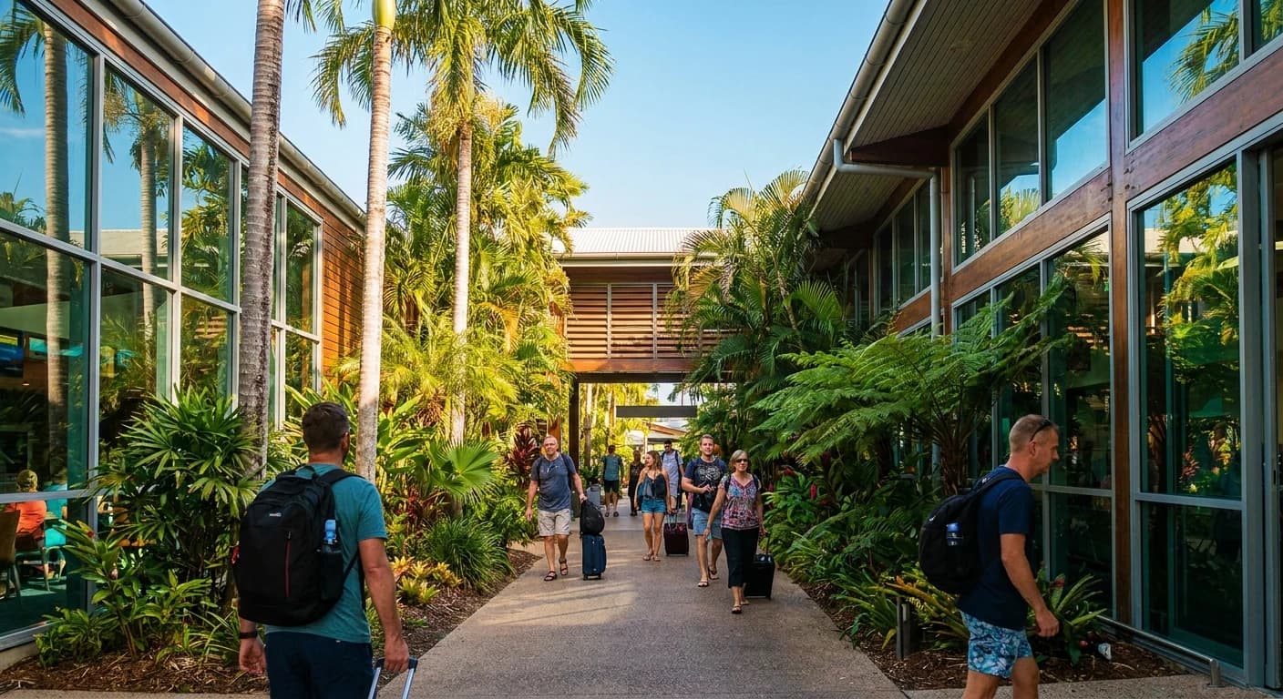 Tropical arrival area at Cairns Airport
