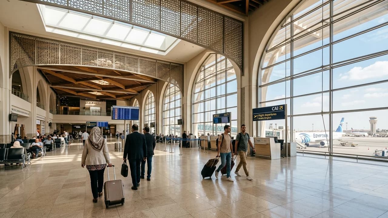 International terminal interior at Cairo airport