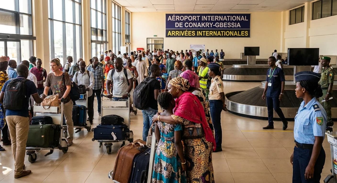 International arrivals terminal at Conakry Gbessia International Airport