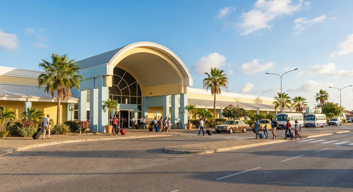 Hato International Airport terminal exterior in Curaçao