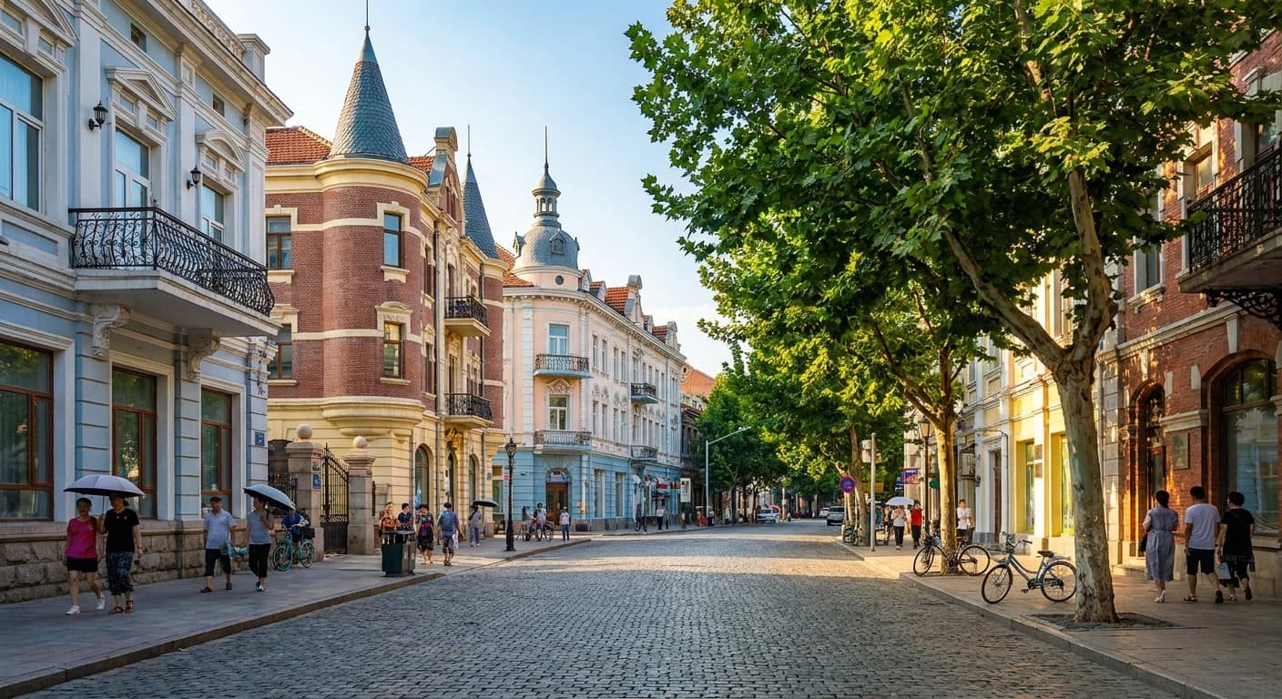 Russian colonial architecture along Dalian's heritage streets