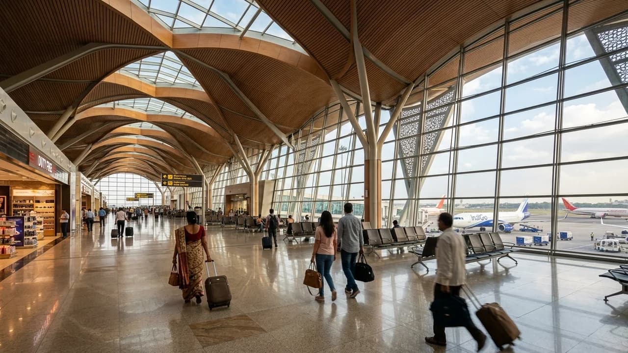 International terminal interior at Delhi airport