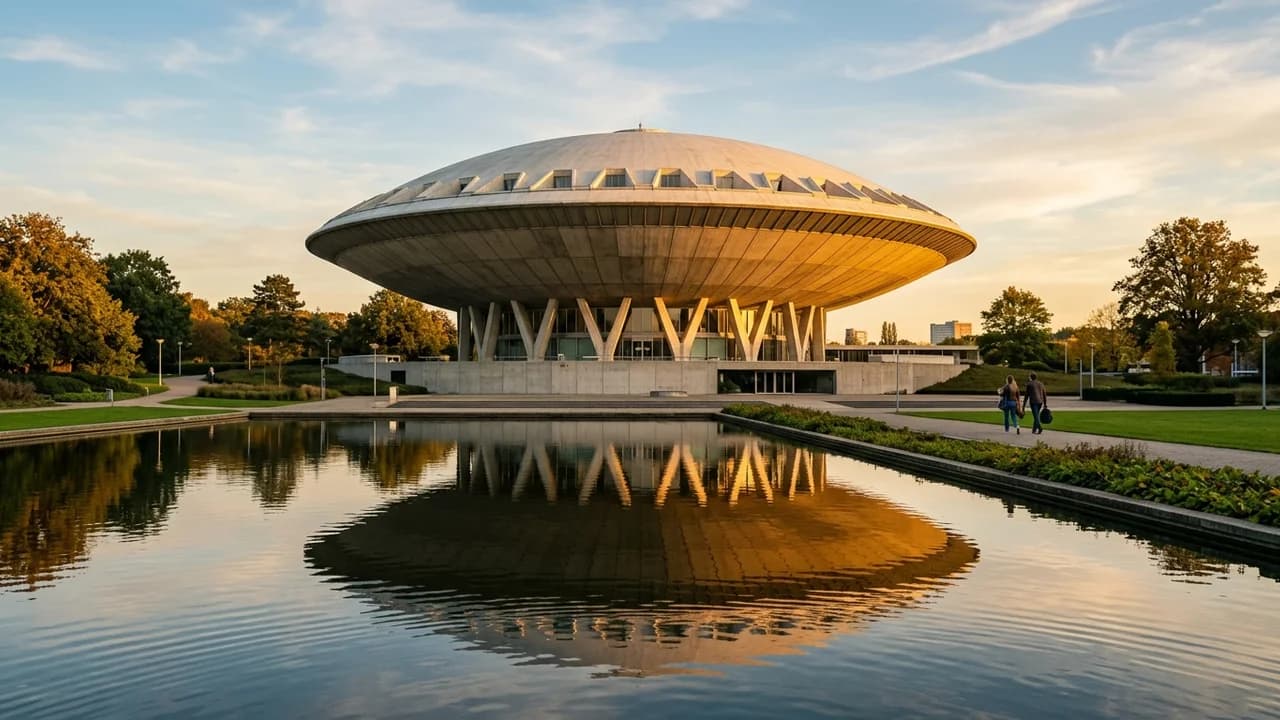 Iconic landmark in Eindhoven, the Netherlands at golden hour