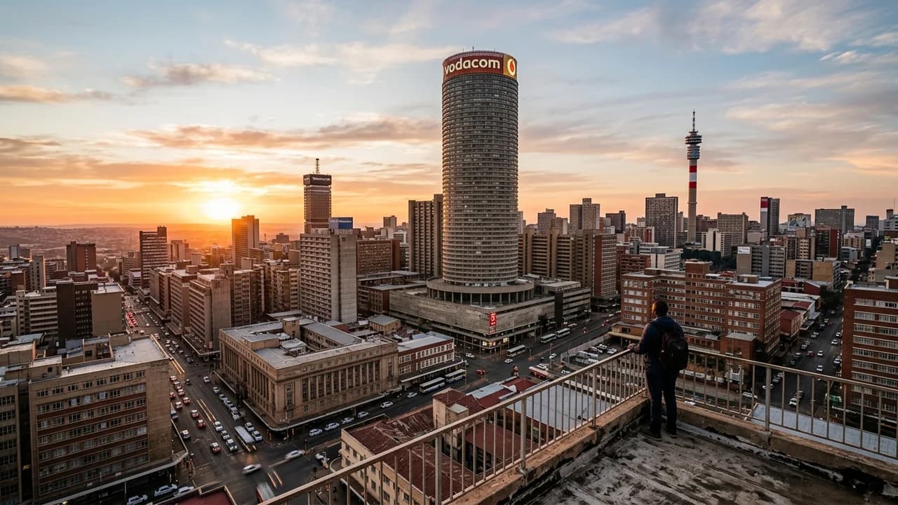 Iconic landmark in Johannesburg, South Africa at golden hour