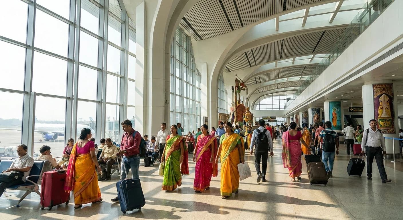 Modern international terminal at Kolkata airport