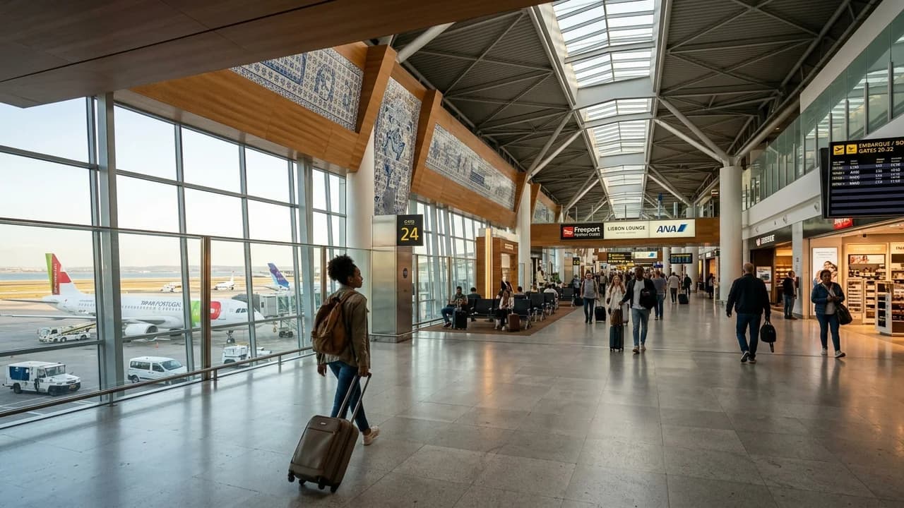 International terminal interior at Lisbon airport
