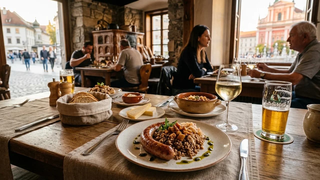 Authentic local cuisine dining experience in Ljubljana