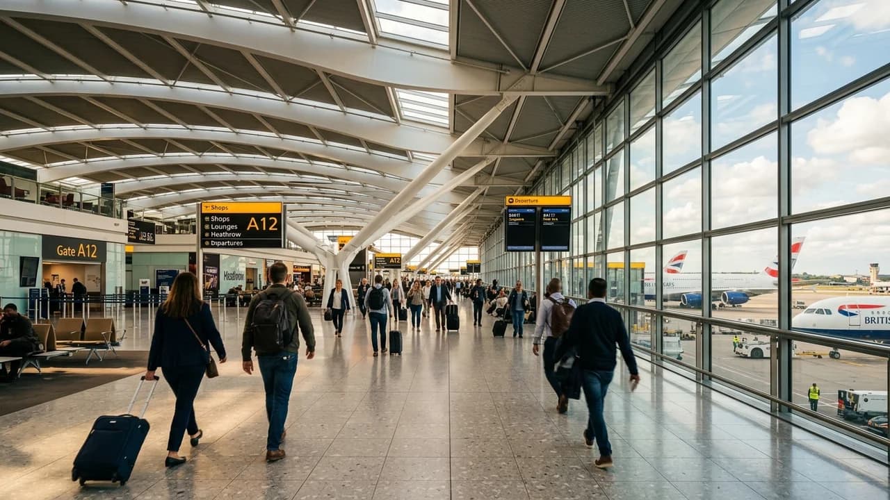 International terminal interior at London airport