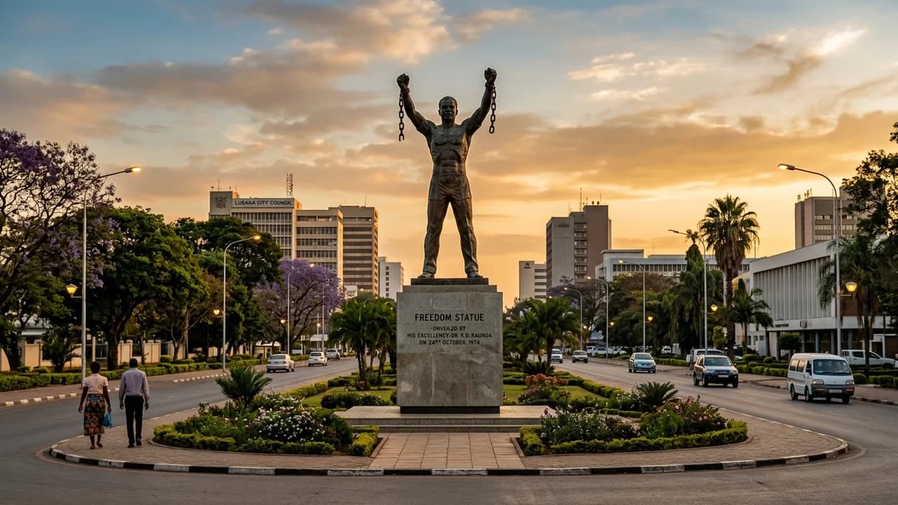 Lusaka city market and cultural scene in Zambia