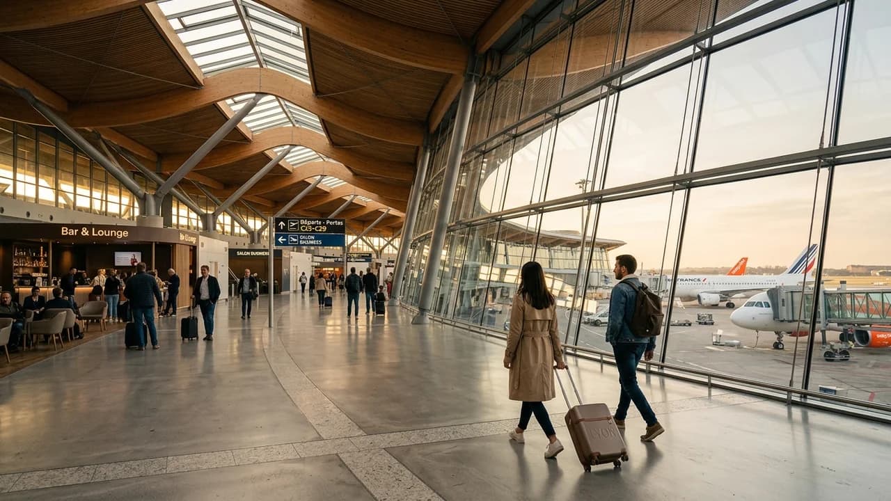 International terminal interior at Lyon airport