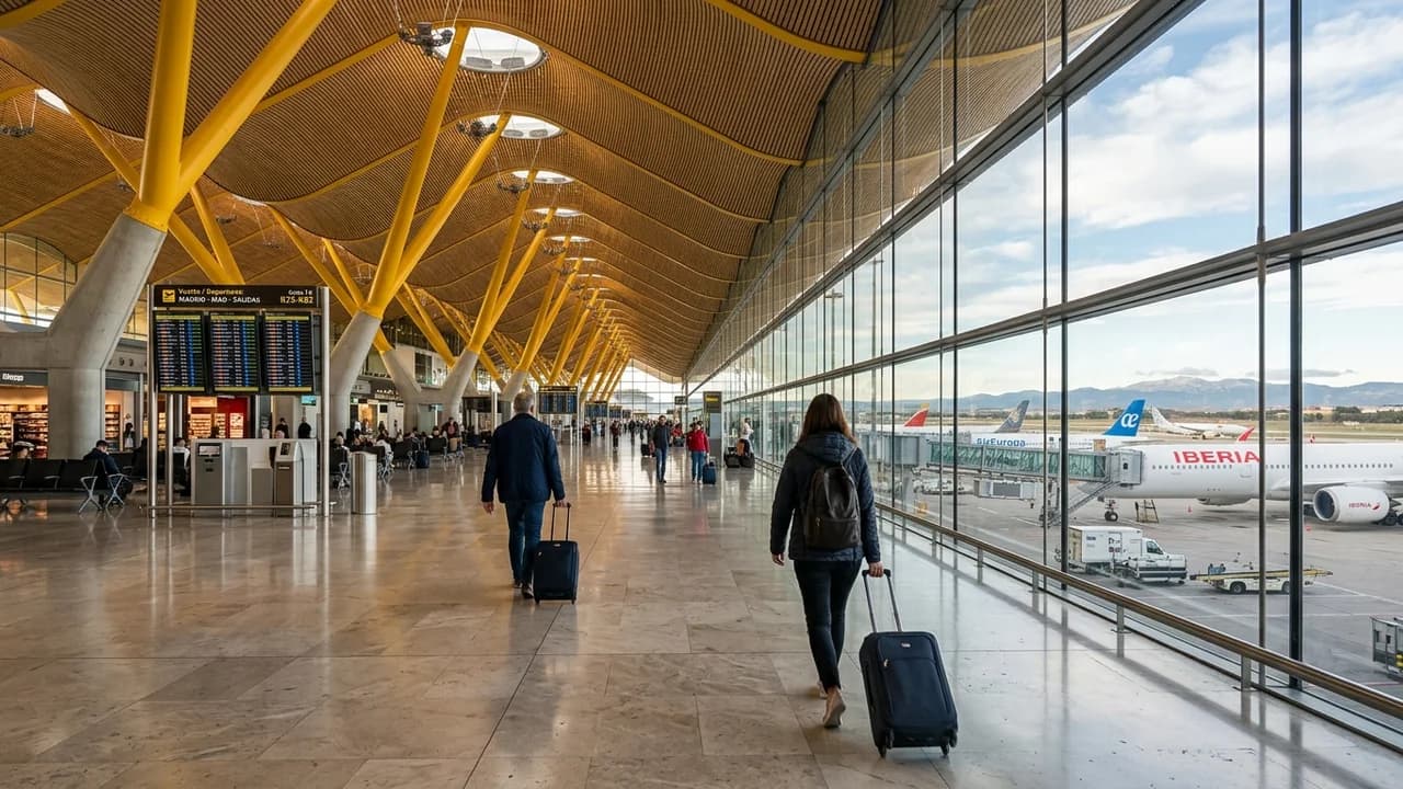 International terminal interior at Madrid airport