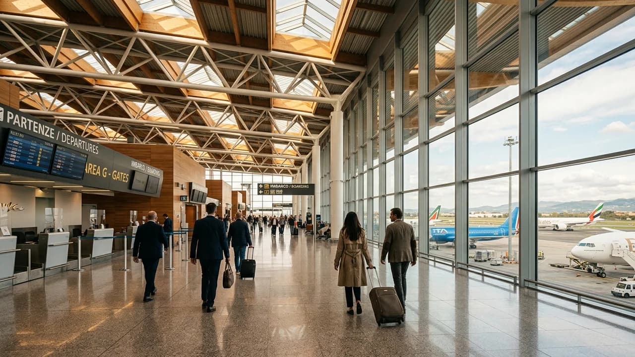 International terminal interior at Milan airport