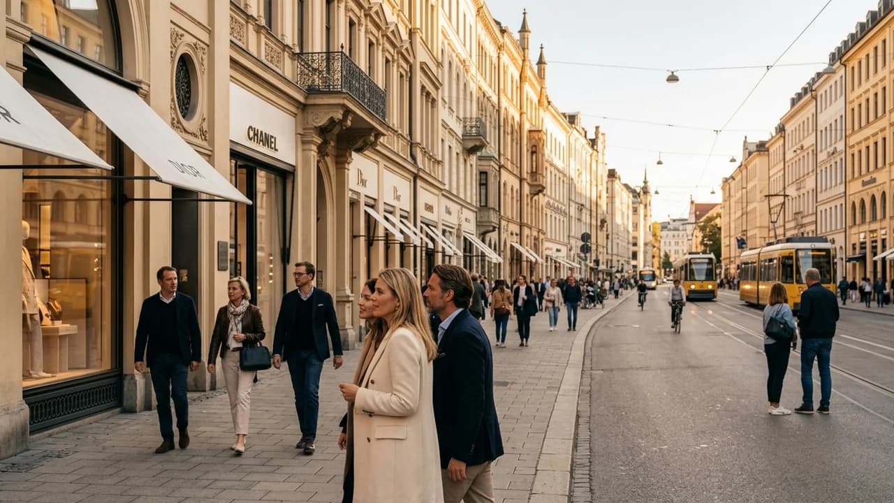 Premium shopping and leisure district in Munich