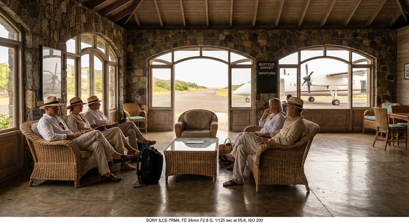 Private island airstrip arrival experience at Mustique Airport MQS