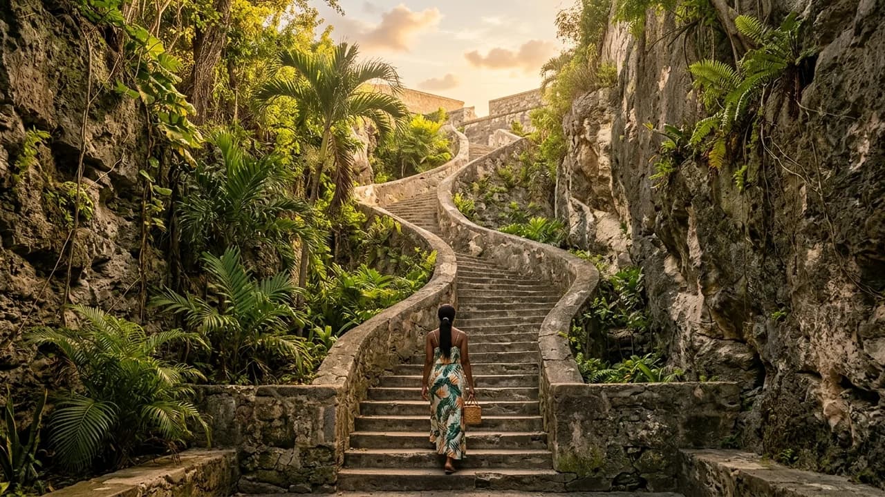 Iconic landmark in Nassau, Bahamas at golden hour