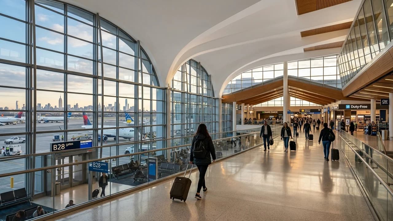 International terminal interior at New York airport