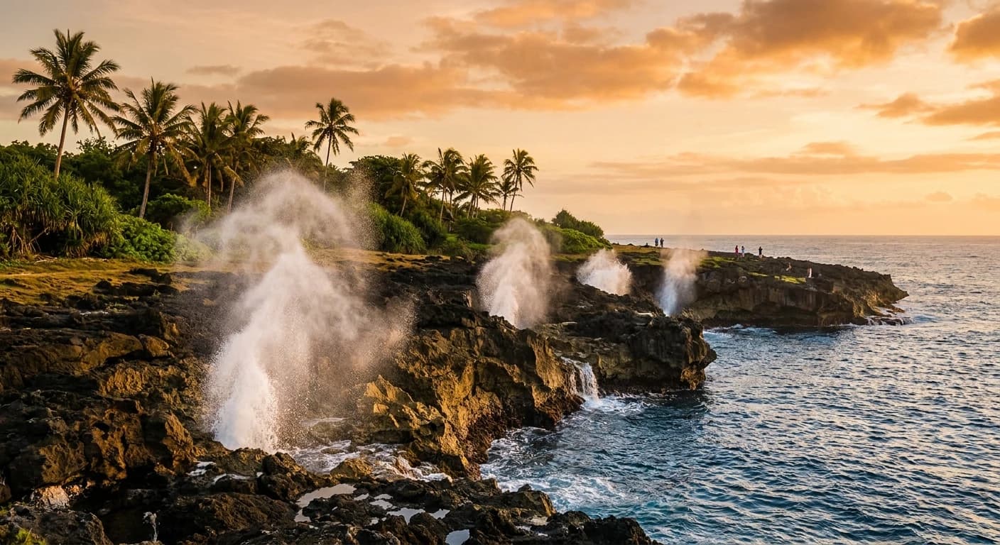 Mapu'a 'a Vaea blowholes in Tonga