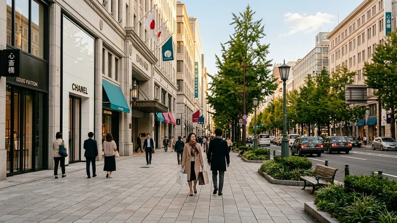 Premium shopping and leisure district in Osaka