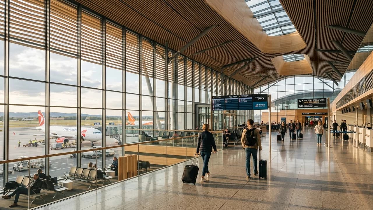 International terminal interior at Prague airport
