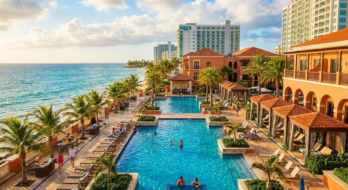 Luxury resort and leisure facilities along the Condado beachfront in San Juan