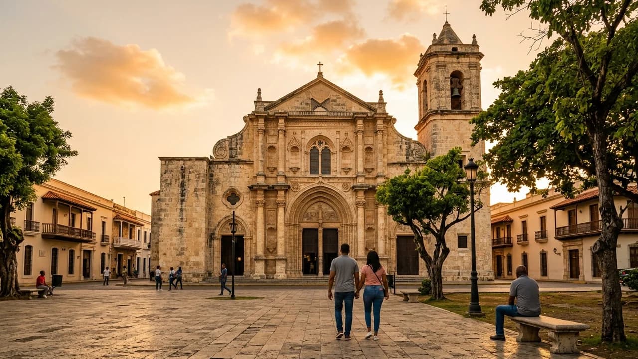 Iconic landmark in Santo Domingo, the Dominican Republic at golden hour