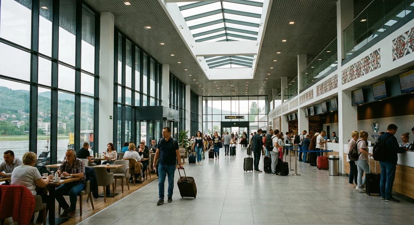 Terminal interior at Sarajevo International Airport