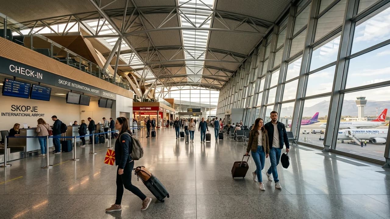International terminal interior at Skopje airport