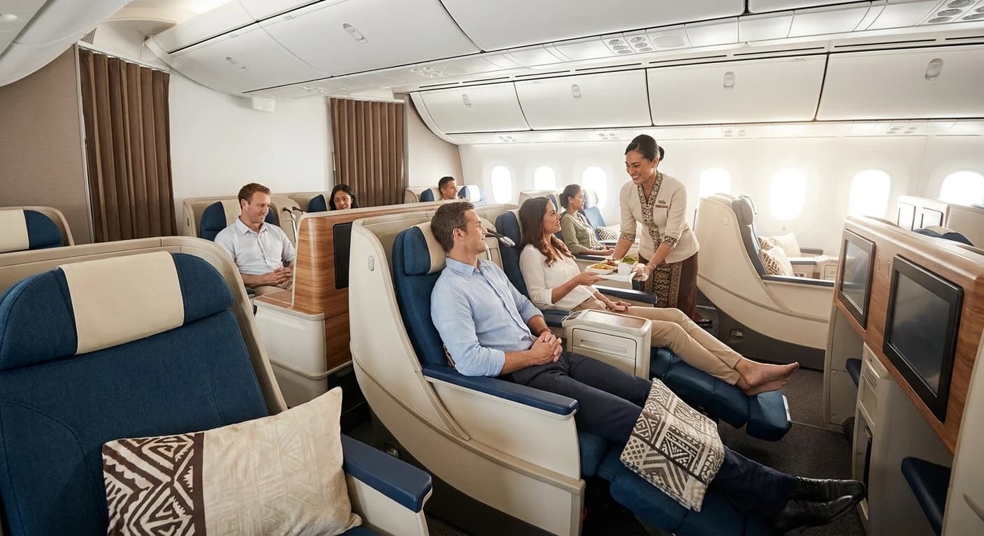 Fiji Airways business class cabin