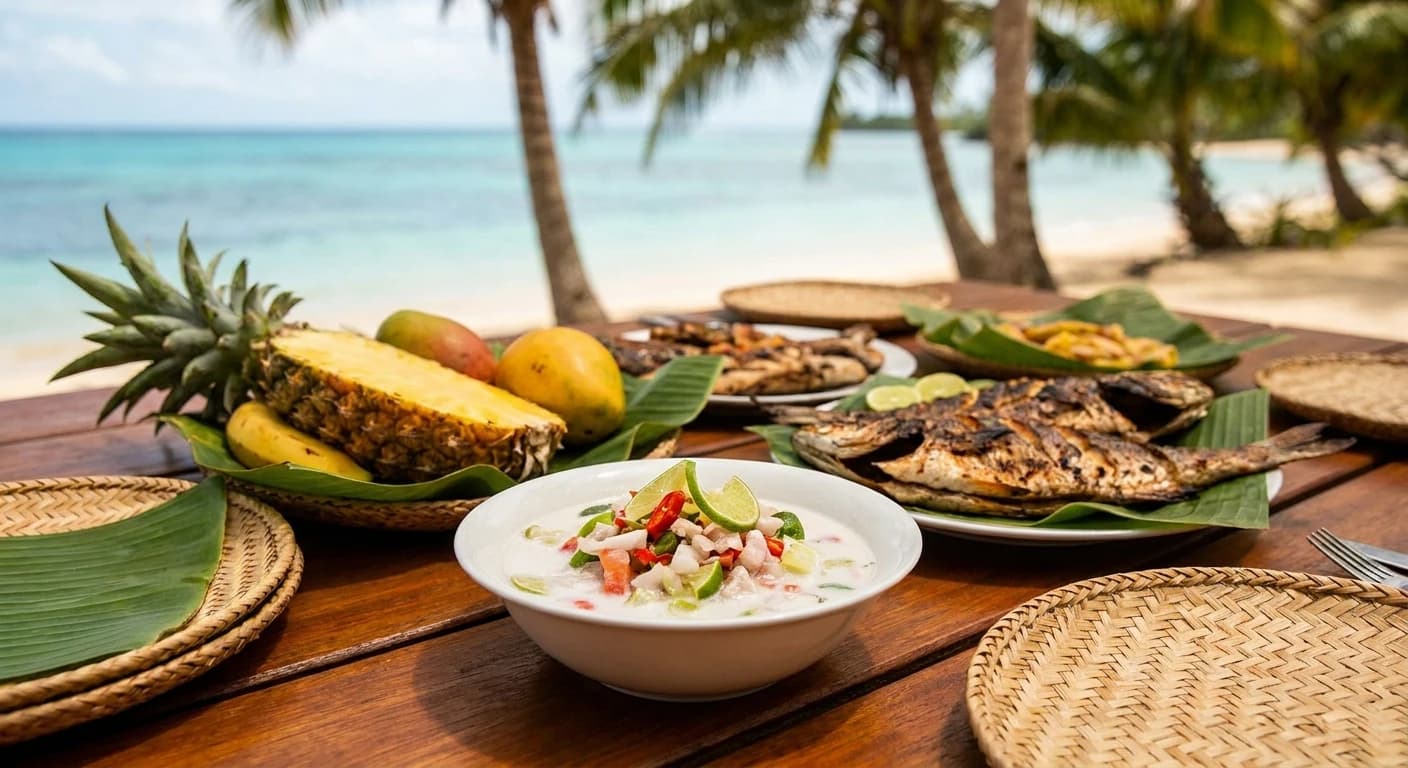 Fijian kokoda and tropical cuisine