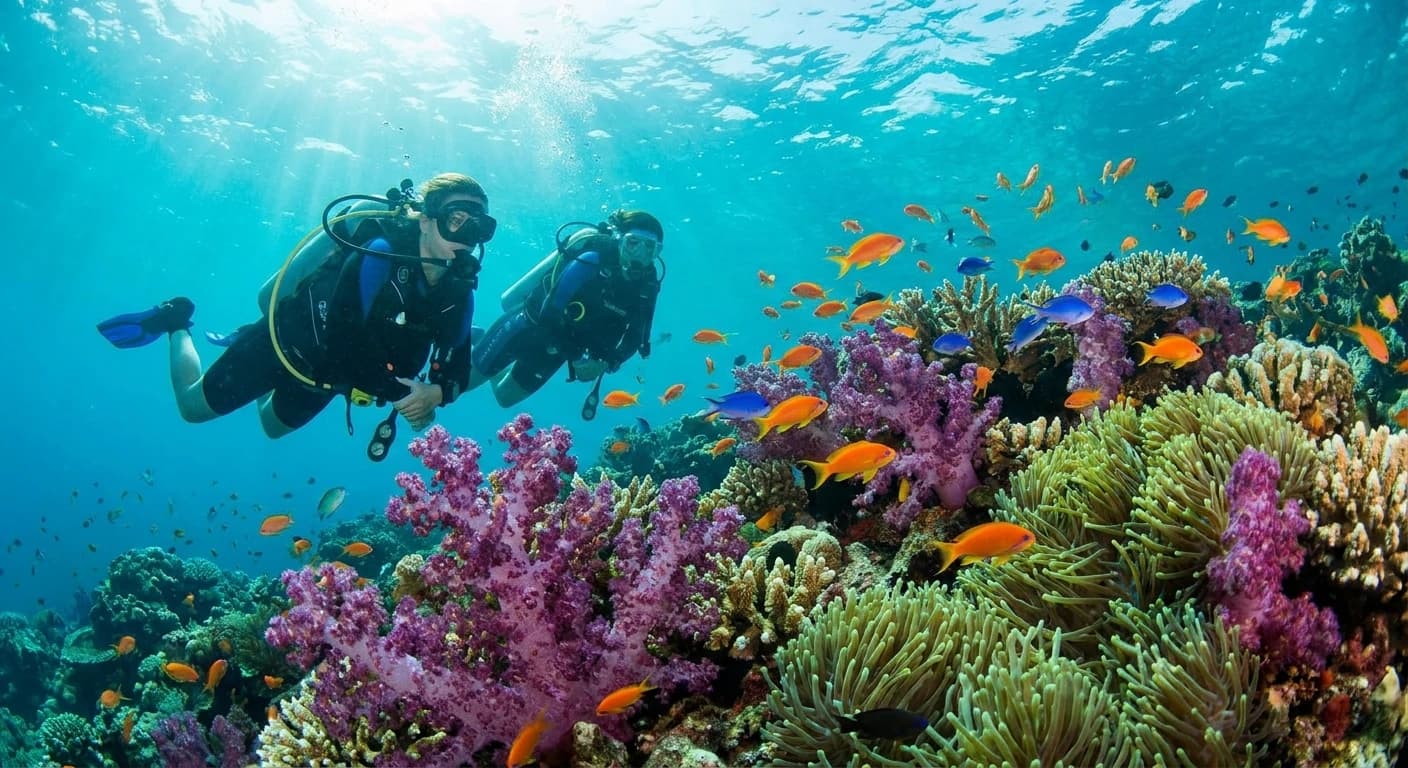 Fiji coral reef diving