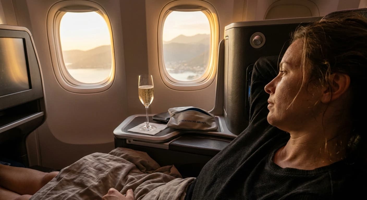 Turkish Airlines business class lie-flat seat with premium dining service