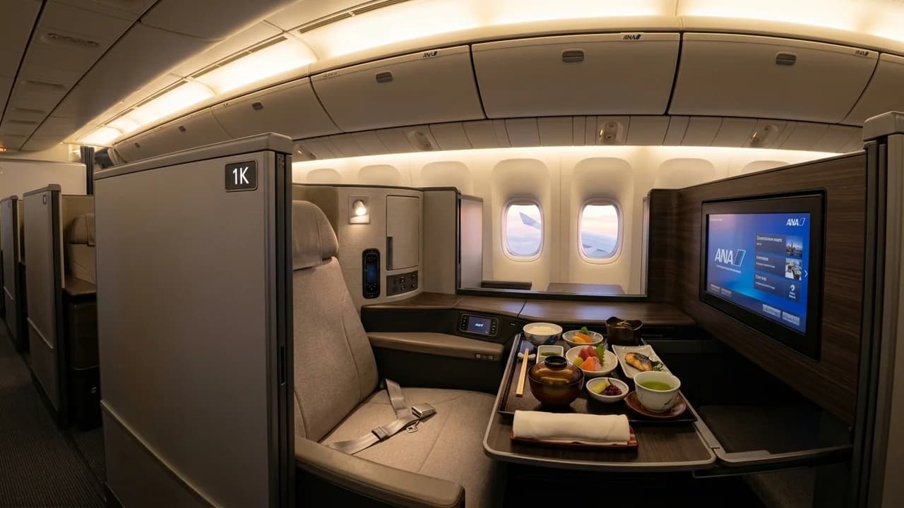 ANA The Room business class suite with kaiseki meal and zen-like cabin atmosphere