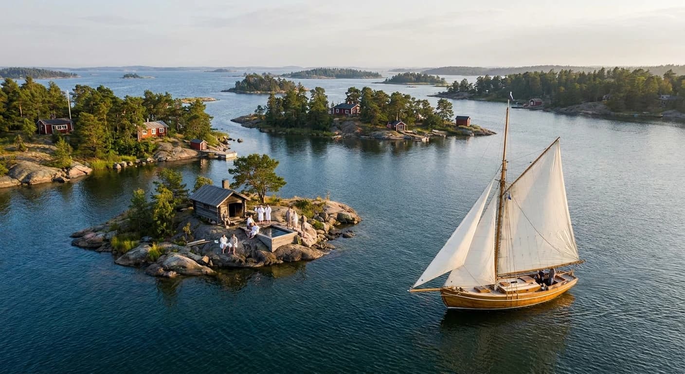 Finnish archipelago leisure sailing and Nordic wellness experience near Turku