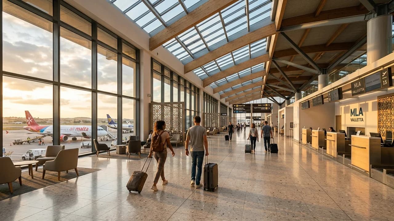 International terminal interior at Valletta airport
