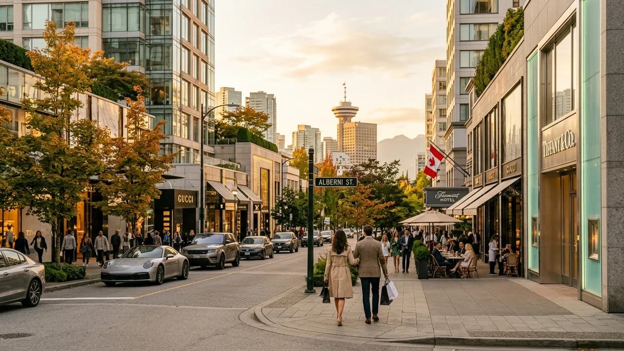 Premium shopping and leisure district in Vancouver